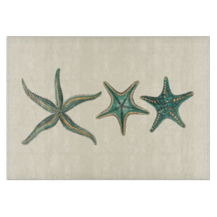 Aquamarine Triple Starfish Schneidebrett