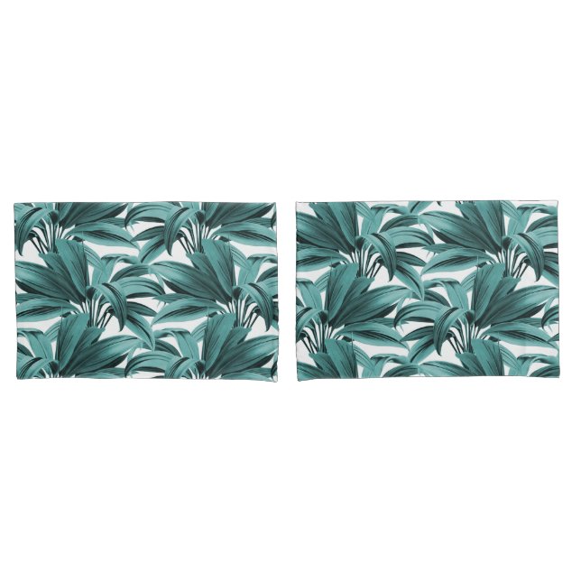 Aquamarine Tropenpalme Kissenbezug (Vorderseite-Set)