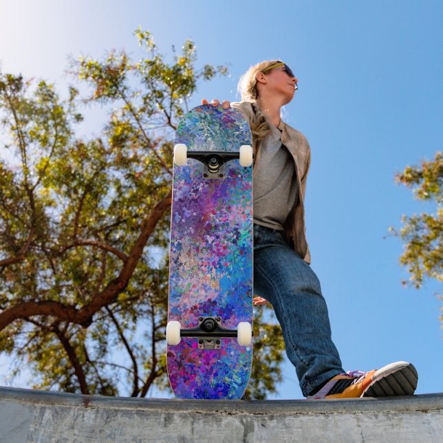 Aquamarine Tropfen Abstraktion in blaurosa Skateboard (Außenbereich 1)