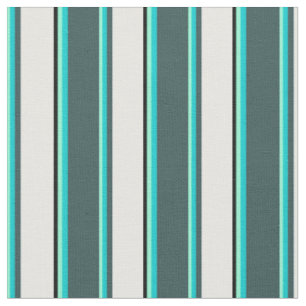Aquamarine, Türkis, Schiefergrau, Weiß und Schwarz Stoff
