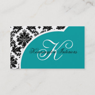 Aquamarine Türkische Black Damask Visitenkarten Visitenkarte