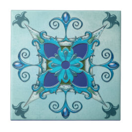 Aquamarine türkisfarbene, mediterrane Designerfoli Fliese
