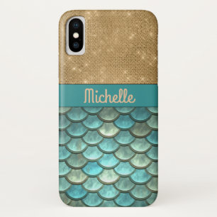 Aquamarine türkisfarbene Meerjungenskala   Name de Case-Mate iPhone Hülle