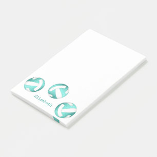 aquamarine türkisfarbene personalisierte Mädels Vo Post-it Klebezettel