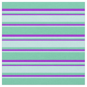 Aquamarine, türkisfarbene und dunkle violette Lini Stoff
