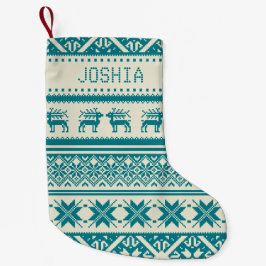 Aquamarine u. beige hässliche kleiner weihnachtsstrumpf