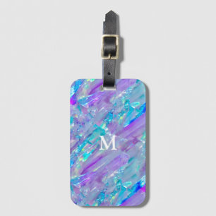 Aquamarine und Amethyst Crystal Gepäckanhänger