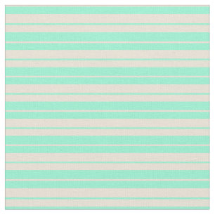 Aquamarine und Bisque Colored Lined Pattern Stoff
