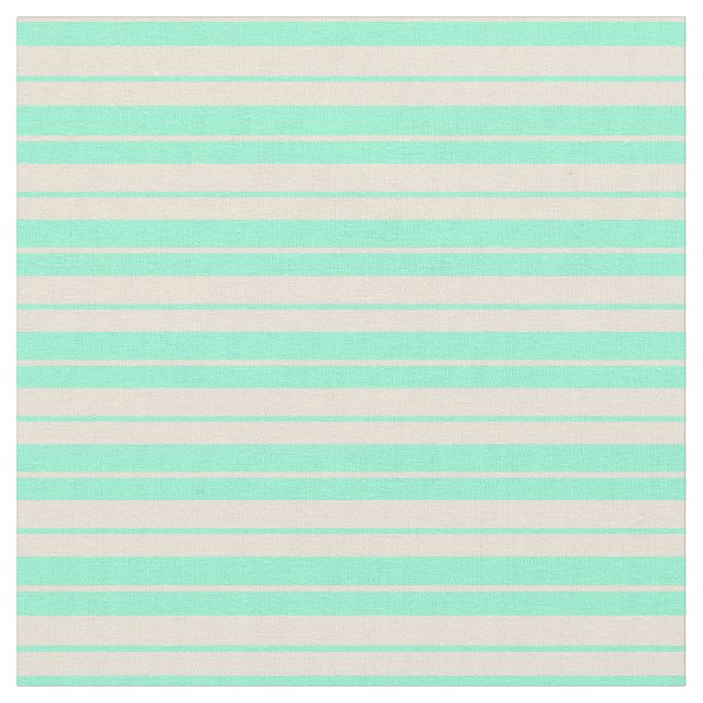 Aquamarine und Bisque Colored Lined Pattern Stoff (Nahaufnahme)