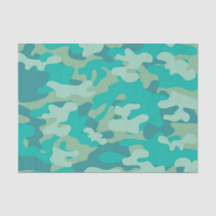 Aquamarine und blaue Camouflage Seidenpapier