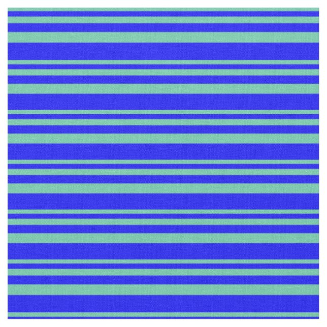 Aquamarine und blaue Farbmuster Stoff (Nahaufnahme)