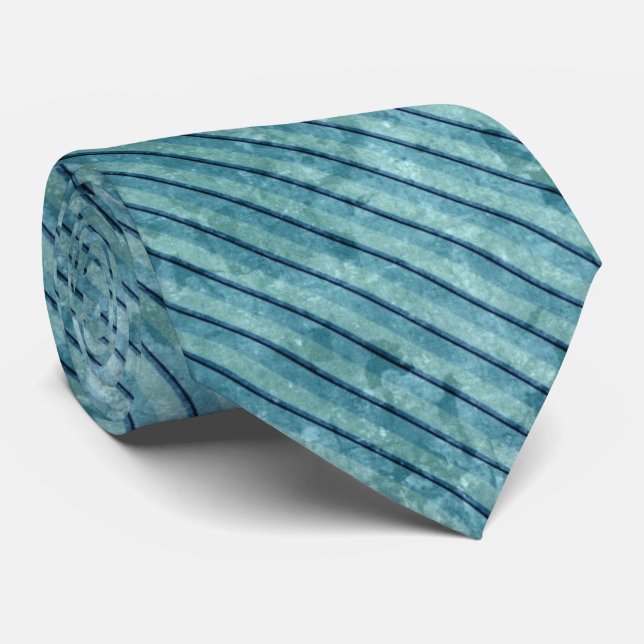 aquamarine und blaue Streifen Krawatte (Gerollt)