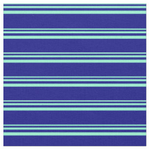 Aquamarine und blaue Streifen/Linienmuster Stoff