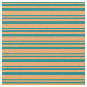 Aquamarine und braune Linien Stoff
