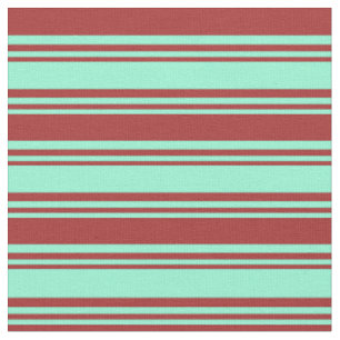 Aquamarine und braune Streifen/Linienmuster Stoff