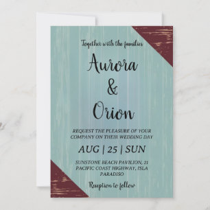 aquamarine und burgundische Einladungen