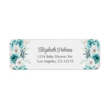 Aquamarine und cremefarbene Wildblumen Babydusche