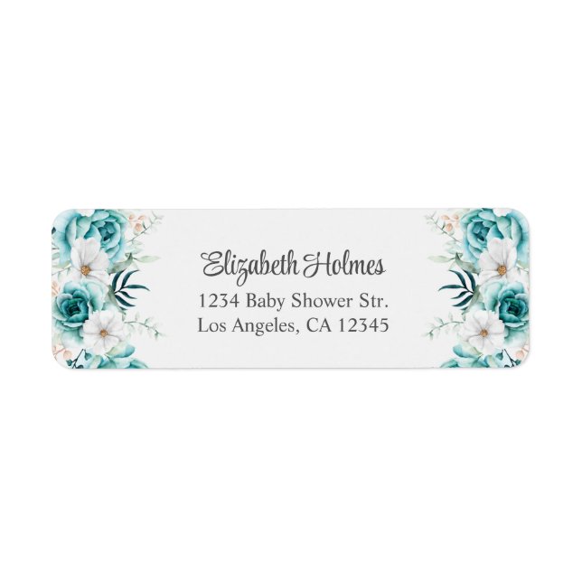 Aquamarine und cremefarbene Wildblumen Babydusche (Vorne)