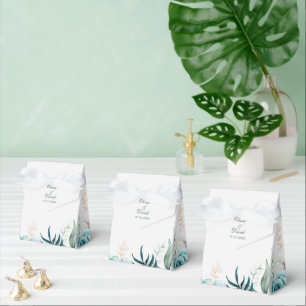 Aquamarine und cremefarbene Wildblumen Hochzeit Geschenkschachtel