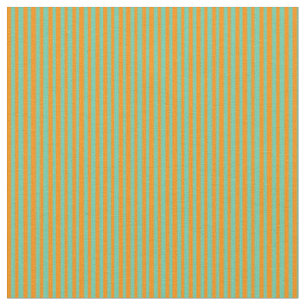 Aquamarine und dunkelorange farbige Linien Stoff