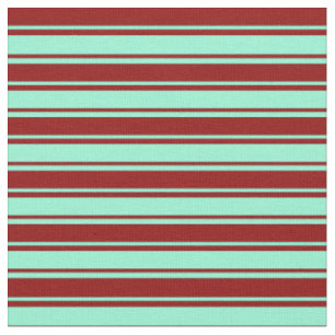 Aquamarine und dunkle rote Streifen Stoff