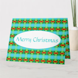 Aquamarine und Gemusterte Weihnachten Dankeskarte