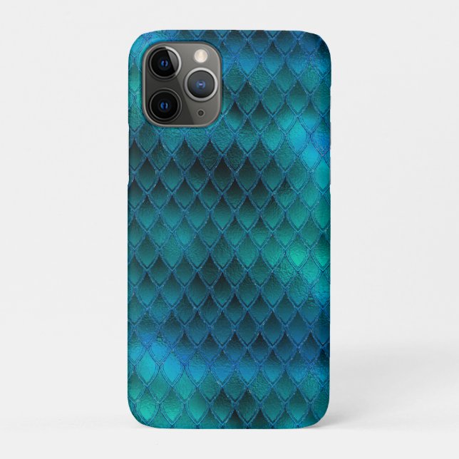 Aquamarine und Glitzer-Drachenskala schimmern Case-Mate iPhone Hülle (Rückseite)