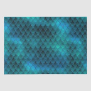 Aquamarine und Glitzer-Drachenskala schimmern Seidenpapier