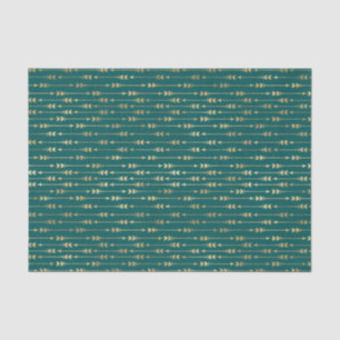 Aquamarine und Gold-Pfeile Seidenpapier