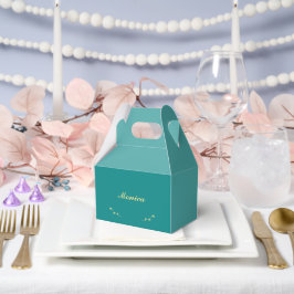 Aquamarine und goldene Bridesmaid-Gefälligkeitsbox Geschenkschachtel