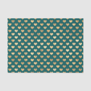 Aquamarine und goldene Herzen Seidenpapier