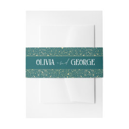 Aquamarine und goldene Hochzeit Einladungsbanderole