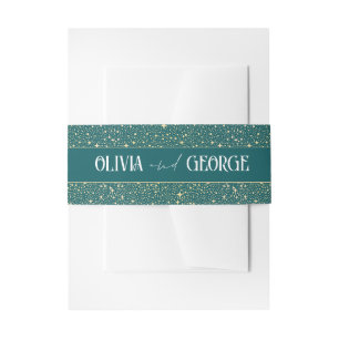 Aquamarine und goldene Hochzeit Einladungsbanderole
