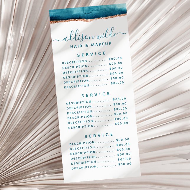 Aquamarine und goldene Rackkarte Werbekarte (Von Creator hochgeladen)