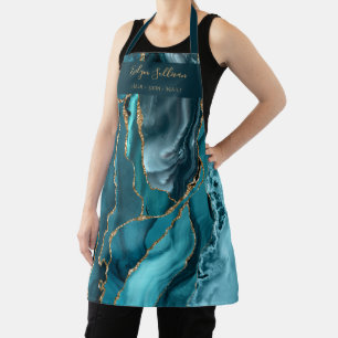 aquamarine und goldene Schönheit berufliche Schü Schürze