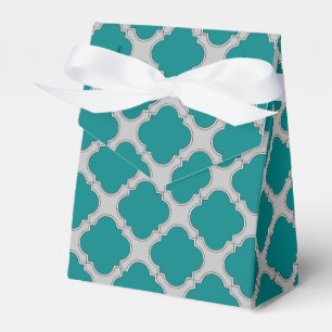 Aquamarine und graue Quatrefolie Geschenkschachtel