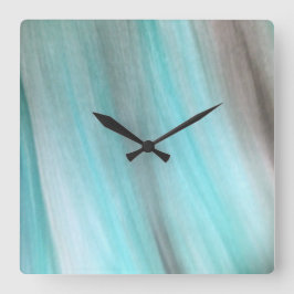 Aquamarine und graue Vertikalkonstruktion Quadratische Wanduhr