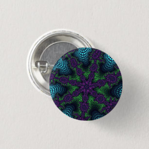 Aquamarine und grüne Sternexplosion Button