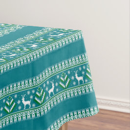 Aquamarine und grüne Weihnachtsmesse Tischdecke