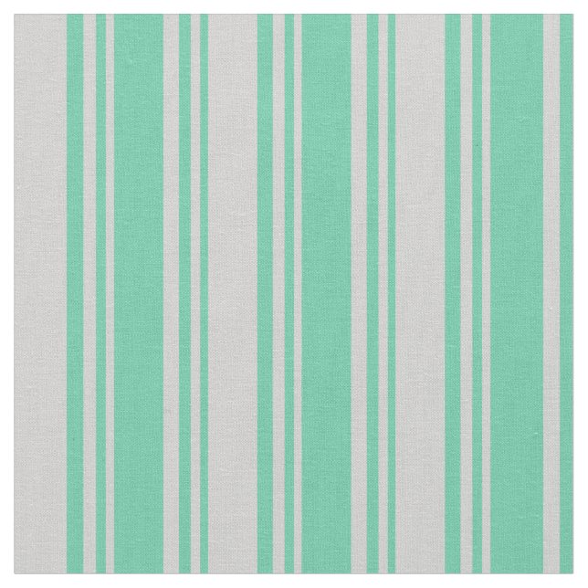 Aquamarine und hellgrau gestreiftes Muster Stoff (Nahaufnahme)