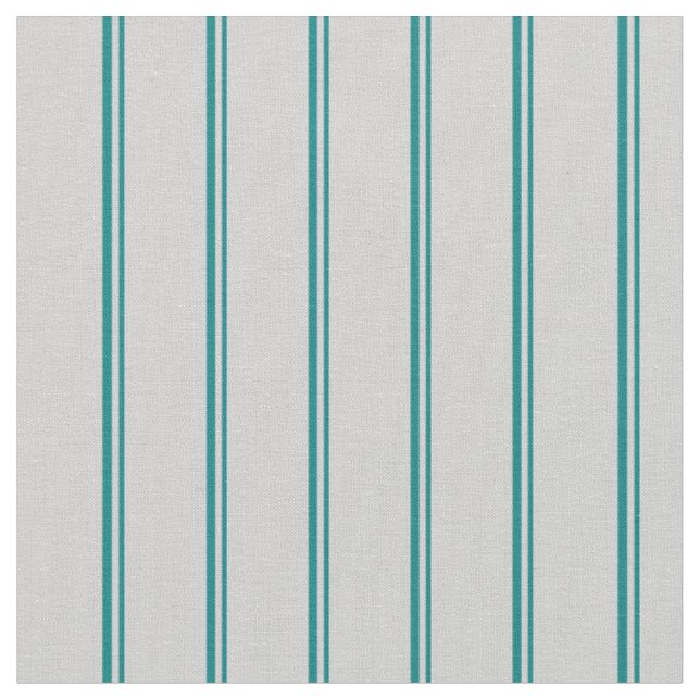 Aquamarine und hellgraue Streifen Stoff (Nahaufnahme)