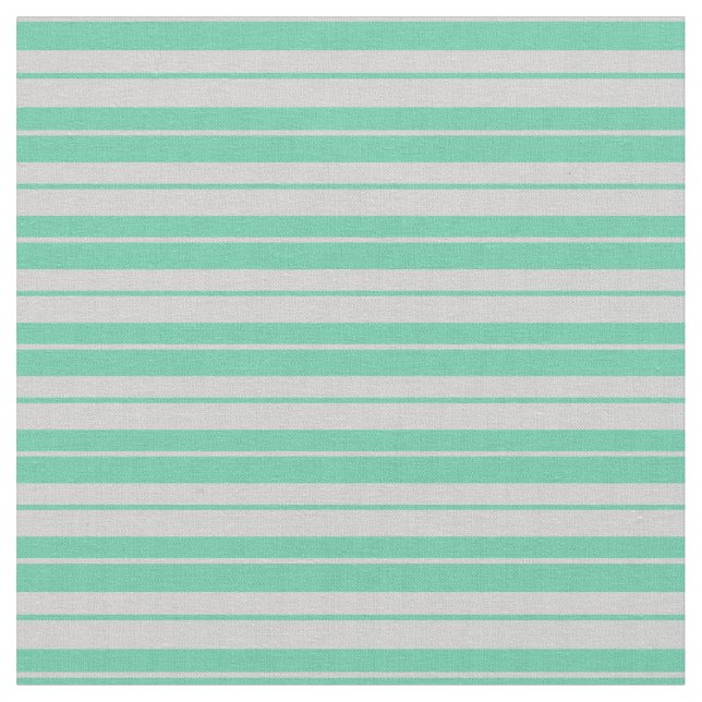 Aquamarine und hellgraues, gestreiftes Muster Stoff (Nahaufnahme)