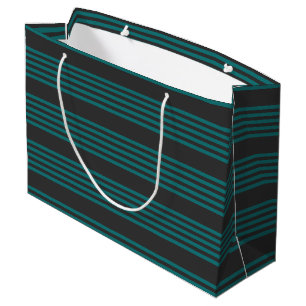 Aquamarine und kohle-fünf Streifen Große Geschenktüte