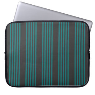 Aquamarine und kohle-fünf Streifen Laptopschutzhülle
