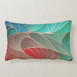 Aquamarine und korallenneue Jugendstil Lendenkissen