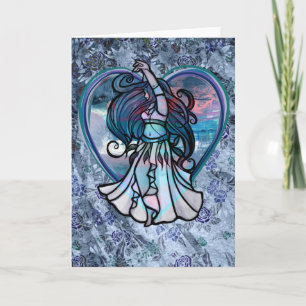 Aquamarine und Lila Bly Dancer Liebe Karte