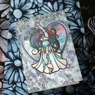 Aquamarine und Lila Bly Dancer Liebe Karte