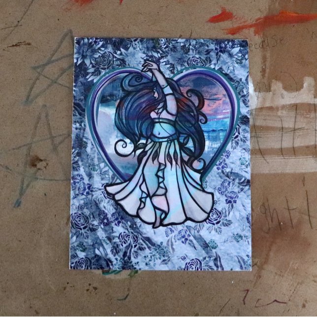 Aquamarine und Lila Bly Dancer Liebe Postkarte (Von Creator hochgeladen)