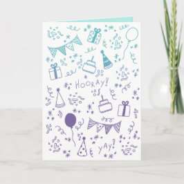 Aquamarine und Lila Celebration Card Karte