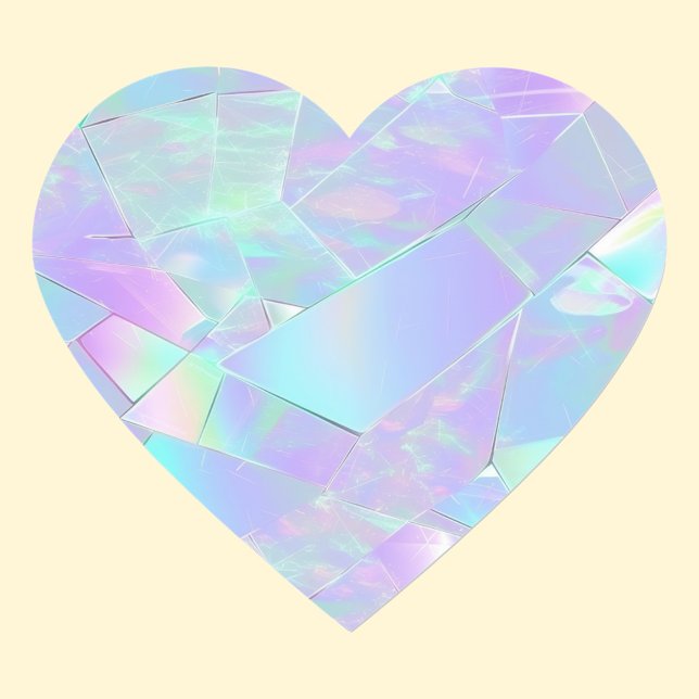 Aquamarine und Lila Iridesdesign Herz-Aufkleber (Von Creator hochgeladen)